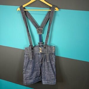 Marc By Marc Jacobs Blue Jean Shorts with Suspenders